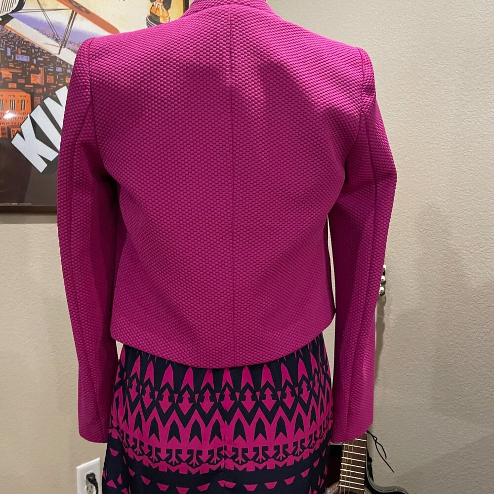 Forever 21 Geometric Fuchsia & Navy Shift Dress - Picture 7 of 7